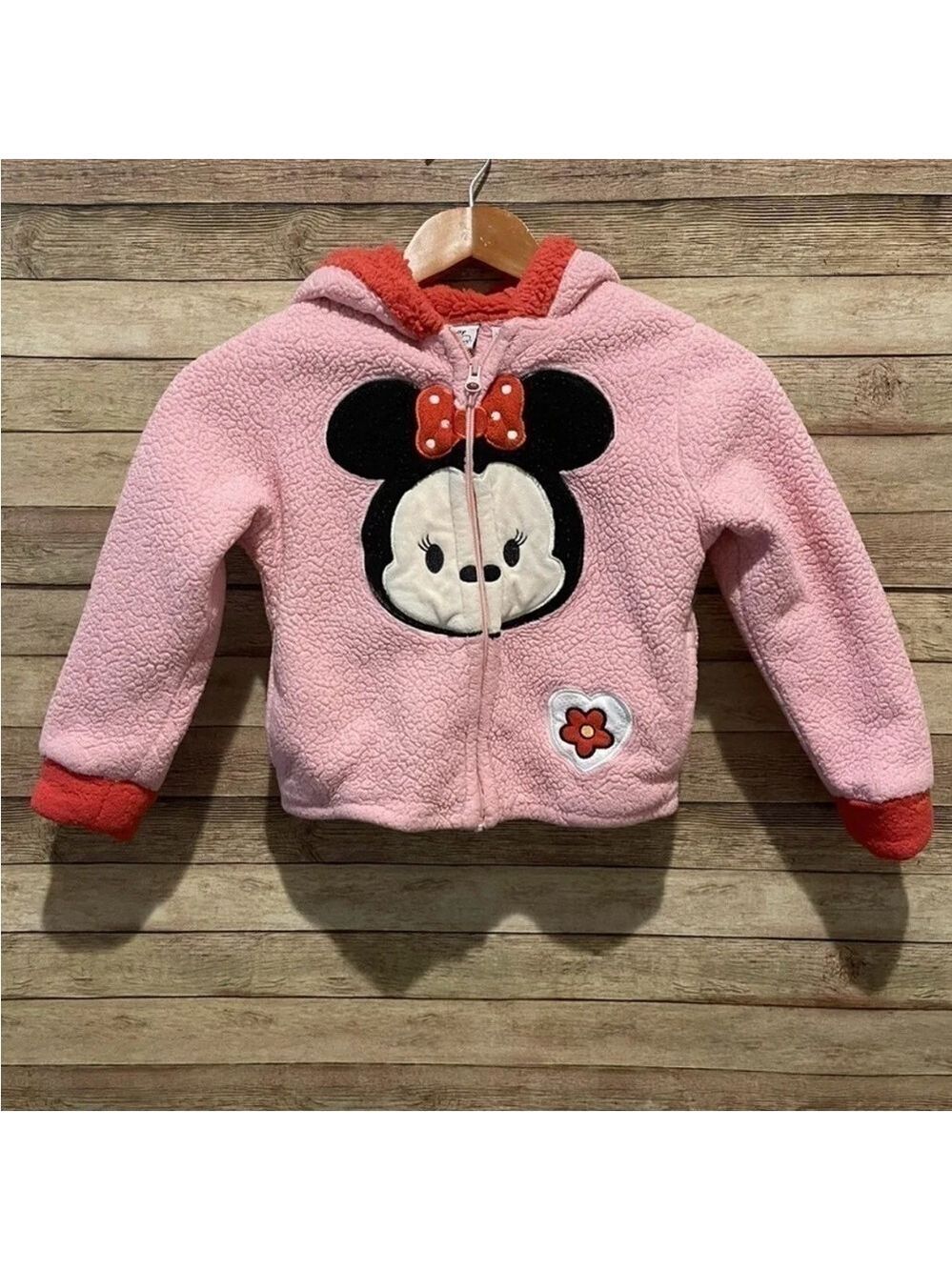 Disney Tsum Tsum Girls Toddler Jacket Fleece Mickey Mouse Hoodie Zip Size 5